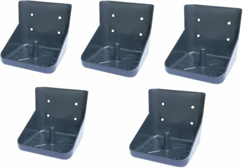 Suinga Pack 5 Soporte de plástico piedra de sal para lamer, forma cuadrada, 24x22x22 cm, gris