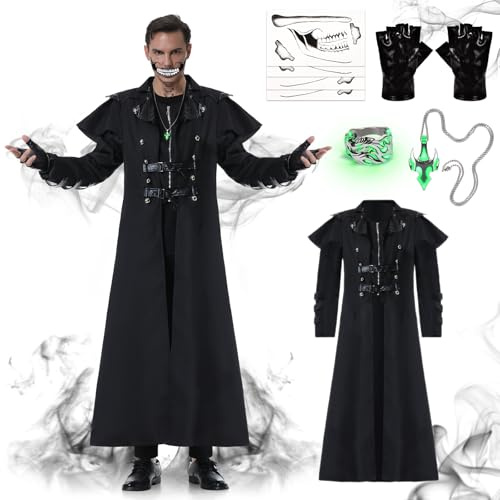 IEEILULU Giacca da Uomo Retrò Steampunk, Cappotto Medievale Giacca Gotico Rinascimentale Vittoriana, Frac Medievale Smoking per Halloween Carnevale (Senza cappello, L)