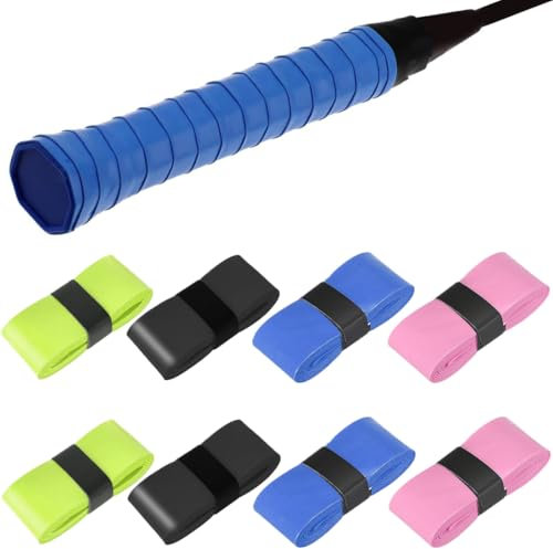 KOLZEMV 8 Stück Griffband Anti-Rutsch Overgrip Badminton Grip für Tennis Griffbänder Squash Schläger, badminton griffband, griffband, badminton, grip tape