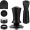 TECKZOON Set di pressacaffè da 51 mm, in acciaio inox, per macchina espresso, set di accessori per espresso, con anello dosatore da 51 mm, distributore di caffè, tappetino antiscivolo, base Tamper