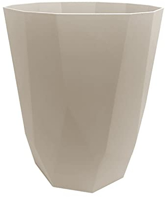 TENLITE Diamond Design 8L Waste Paper Bin – Elegant Plastic Trash Can with Non-Slip Base | Modern Open-Top Rubbish Bin For Home & Office – Ideal For Bedroom, Bathroom, Kitchen - (BEIGE)