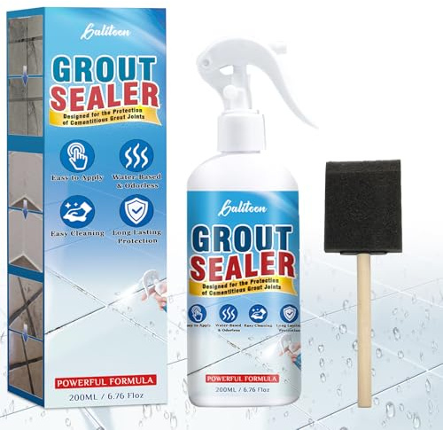 Scellant Joints Carrelage, Spray Imperméabilisant Joints, Protection Durable et Transparente pour Douche, Sol, Protège Marbre, Céramique et Granit Nettoyant Joints 200ML
