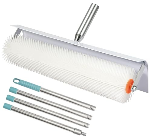 GreenWhim Epoxy Floor Spiked Roller 500mm with 157cm Extension Pole Splash Guard Self Levelling Tools for Eliminating Bubbles and Ensuring Smooth Finishes – Perfect for Epoxy Floor Paint Construction