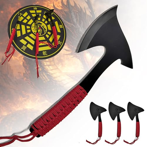 Outdoor Axt Set - 3PCS Campingbeil Full Tang Kleine Axt Handbeil für Bushcraft, Forstwesen und Gartenarbeit - Geschenk für Männer