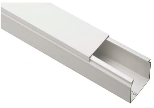 Elettrocanali Canals Floor - Canale per cavi con coperchio, 80 x 60 mm, colore: Bianco