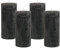 4 Rustic Stumpenkerzen Premium Kerze Anthrazit 7x15cm - 65 Std Brenndauer