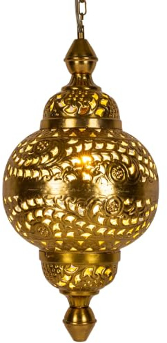 Fahda - Lámpara colgante oriental, 50 cm, casquillo E27, diseño marroquí, lámpara colgante de Marruecos, lámpara oriental para salón, cocina o colgar sobre la mesa de comedor