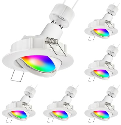 ledscom.de 6x LED infälld takspot CIRC vridbar vit inkl. Smart Home RGBW GU10 LED-lampa, 5,41W, 473lm