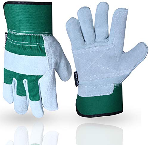 SAWANS Thorn Proof Work Gloves Heavy duty Leather Gardening Gloves for Ladies Women Durable Protective Garden Rigger Hand Utility Safety Men Kids Washable Gripper