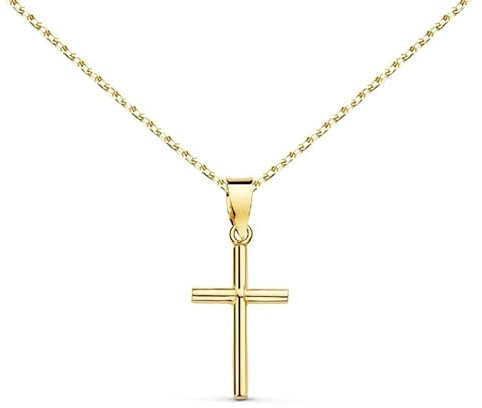Médaille Croix Or 18 Carats 750/000 Jaune - Chaine Dorée Offerte