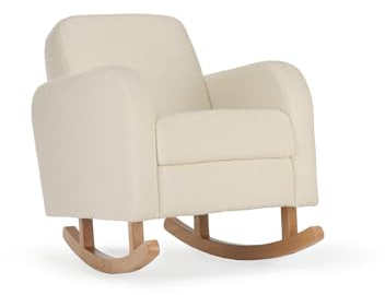 CuddleCo Etta Nursing Chair with Wide Armrests - Ergonomic Cuddle Chair for New Parents, Deep Cushioning for Ultimate Comfort and Relaxation (Boucle, Off-White)