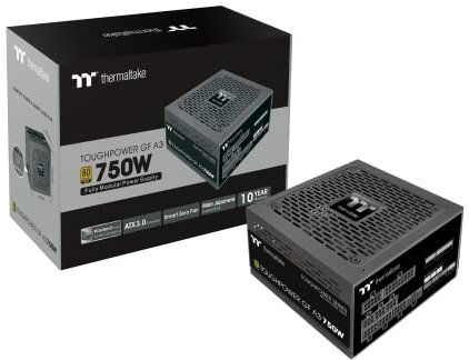 Thermaltake Toughpower GF A3 750W | PC-ATX-3.0-Netzteil | PCIe Gen 5.0 | 80-Plus-Gold | voll-modular | leiser 140 Lüfter | EU Zertifiziert