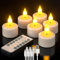 PChero LED Teelichter Wiederaufladbar mit Timer Fernbedienung, 6er Set Elektrische Flammenlose LED Kerzen Aufladbar mit Timerfunktion Flackernde für Halloween Silvester Saisonale Deko Weihnachten