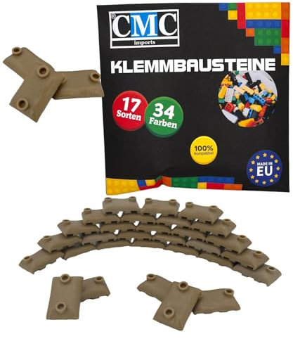 CMC imports 30 x Sandsack Klemmbaustein 2x3 Noppen Baustein WWll Hochwasser Bundeswehr Dunkel Beige Armee Militär City Dark Tan