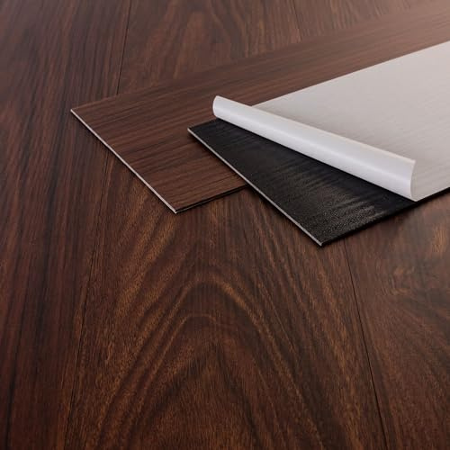 ML-Design Suelo Vinílico Adhesivo PVC 11,15m² Color Nogal Marrón Rojizo Grosor 2mm Planchas de Vinilo Autoadhesivas 91,5x15,3cm 80 Láminas Aspecto Madera Antideslizante Impermeable Fácil Instalación