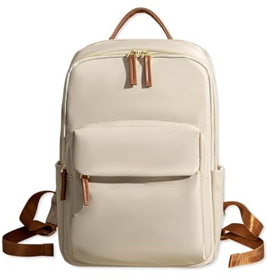 SONARIN Rucksack Damen,Wasserdicht Casual Tagesrucksack 14 Zoll Laptop Rucksack Schulrucksack für Mädchen Leichter Reise-Rucksack Arbeitstasche Daypack für College Freizeit(Aprikose)