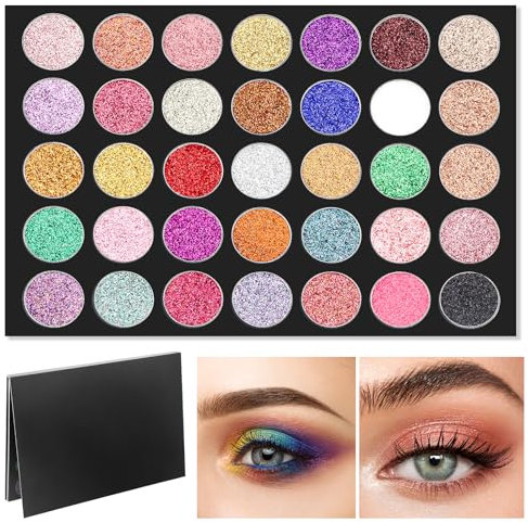 Palette Ombretti, 35 Colori Palette Occhi, Ombretto Glitter Occhi, Palette di Trucco Luccicante per feste in maschera, party