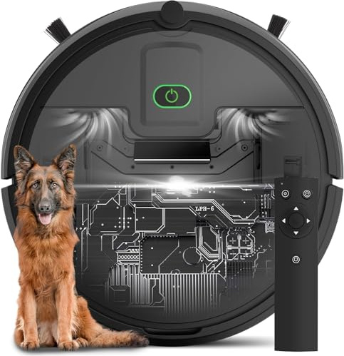 ENCHE Robot Vacuum Cleaner, 2000Pa Powerful Sunction Robot Vacuum with Remote Control,Automatic Self-Charging,Long Run Time,Slim&Quiet Robotic Vacuum Cleaner for Carpet Pet Hair