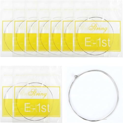 10 Pack Acoustic Guitar Strings, High E 1st Strings | Durable Stainless Steel Replacement String Set for Acoustic Guitars, Bright and Warm Tone