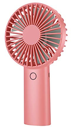 Mini Portable Handheld Fan with 4400 mAh Rechargeable Battery, 3 Speeds Personal Handle Fans Indoor and Outdoor USB Electric Fan for Office Home Sport Camping and Travel, Ultra Quiet (Coral Red)