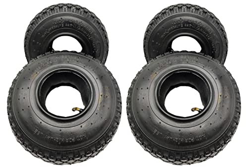 4X HMH-Shop Sackkarren 4er Set Mantel + Schlauch 3.00-4 Sackkarrenmantel Decke 260mm Sackkarrenschlauch 4 Stück Ersatzreifen für z.B. Bollerwagen Karre Luftreifen Reifendecke 260x85mm Innenschlauch