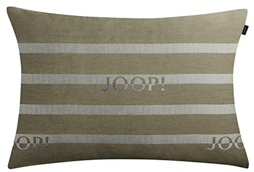 Joop! Kissenhülle Logo Stripes | 90 Oliv - 40 x 60