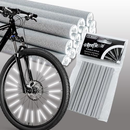 REEFLEXX® 12 Speichenreflektoren Fahrrad I Speichen Reflektoren Fahrrad I gemäß StVZO | bis zu 200 mtr sichtbar | Fahrrad Reflektoren für gängige Speichen (12)