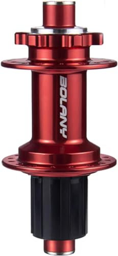 ZOCKZ Mozzo di spinta per asse passante per bici con sistema HG a 32 fori, 6 bulloni, freno a disco in lega di alluminio, 6 artigli, 2 anteriori, 4 cuscinetti per MTB HG, compatibile con sistemi HG a