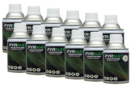 Insecticide en Aérosol 12x250Ml, à Base de Pyrèthre, Anti-mouches, Moustiques, Punaise de Lit Très Efficace contre les insectes volants et rampants. (12)
