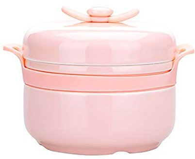 Olla esmaltada, Sopa de cebolla francesa Barabalización de sopa de vapor segura Tazón de cerámica en casa Cerámica de cerámica con tapa pequeña taza al vapor for cocina(Pink,400ML)