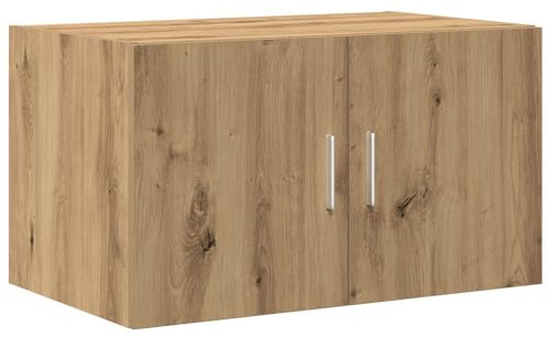 vidaXL Armario de pared Artisan en roble de 70 x 42.5 x 40 cm. Madera contrachapada. Almacenamiento con doble puerta. Aparador para comedor y cocina. Buffet rústico. Consola de madera, mueble modern