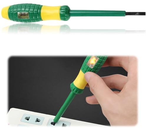 Slot Electric Tester Mains Pen Tester Screwdrive High Torque Strong Electrical Tester Screwdriver Electrical Pen Portable Useful with Voltage Power Detector Probe