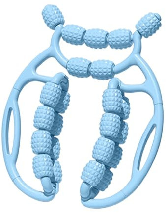 JISADER Rodillo Relajante de 20 Ruedas, Herramienta de Masaje, de Rodillo para piernas, Resistente, para Entrenamiento, Azul
