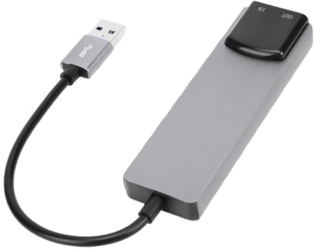 Asixxsix 7.1 USB Surround Ljudkort, Externt Ljudkort för Bärbar Dator med SPDIF Digitalt Ljud, USB 2.0 Ljudkortsadapter för PC, Aluminiumhölje
