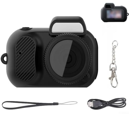 Cámara de video digital ultraportátil con pantalla integrada, resolución Full HD 1080p, lente gran angular de 160°, soporte de tarjeta TF de hasta 128 GB, cuerpo ABS compacto para interiores y