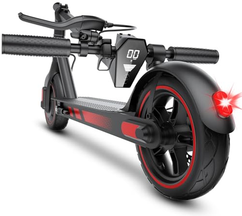 Aimittie Electric Scooter for Adults, 10 Tires, Powerful 500W Motor, Max 38KM Long Range, Lightweight and Foldable Scooter, Dual Lighting System and Drum Brake, Smart APP Control