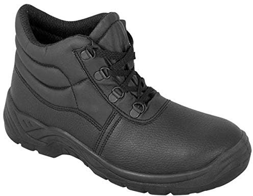 DURUS WORKWEAR Steel Toe Cap Safety Protective Midsole Chukka Boot Black