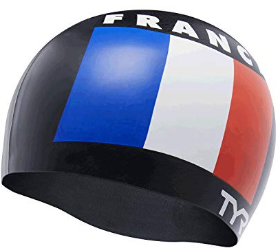 TYR Unisex Frankreich Silikon Erwachsene Fit Badekappe, Schwarz, Adult