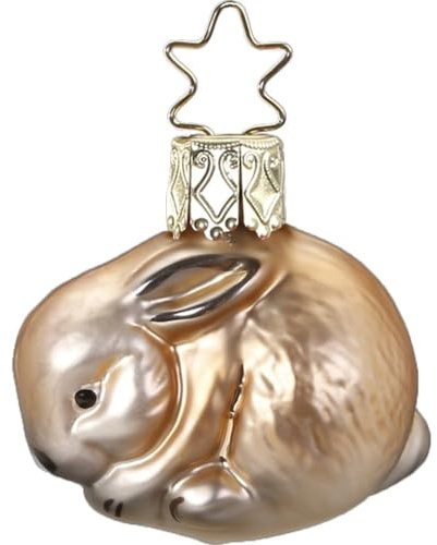 Inge-glas - Christbaumschmuck, Baumschmuck - Bunny, Hase, Kaninchen - Größe: 3,5 cm - Glas mundgeblasen