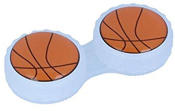 Kontaktlinsbehållare med motiv för kontaktlinser av alla slagvit – basket