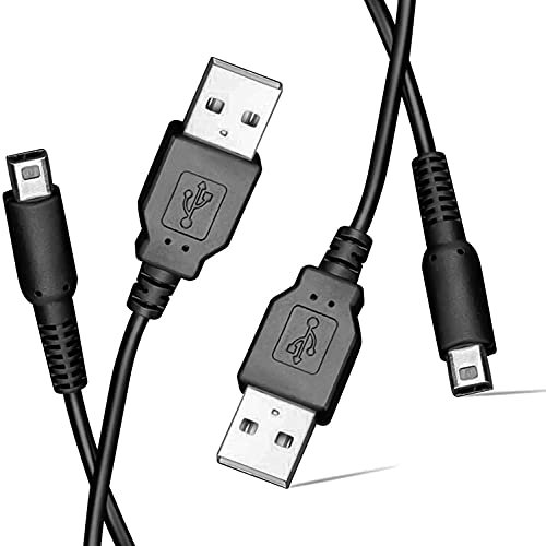 Link-e : 2 X Cable Chargeur USB Compatible avec Console Portable Nintendo 2DS, 3DS, DSI, XL, NEW