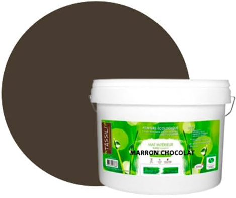BOX DECO COULEURS Natural Eco-Friendly Wall Paint in Natural Matt Look for Interior - 10 L / 130 m², Chocolate Brown
