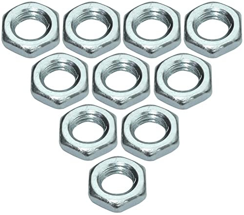 AERZETIX - C49452 - Lot de 10 Écrous bas M8 hexagonaux/6 pans - contre écrous à filetage métrique - en acier zingué