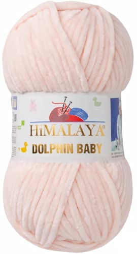 Strickfein Himalaya Dolphin Baby Wolle Garn Baumwolle Strickwolle zum Stricken häkeln (80353 Pastellachs)