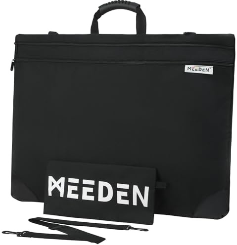 MEEDEN Bolsa Portafolio de Arte - A2/A3 Pintura Junta Almacenamiento Bolsa, Portafolio de Artista con Correa para el Hombro, Resistente al Clima Bolso para Dibujos y Bocetos 51 x 66 x 5 cm
