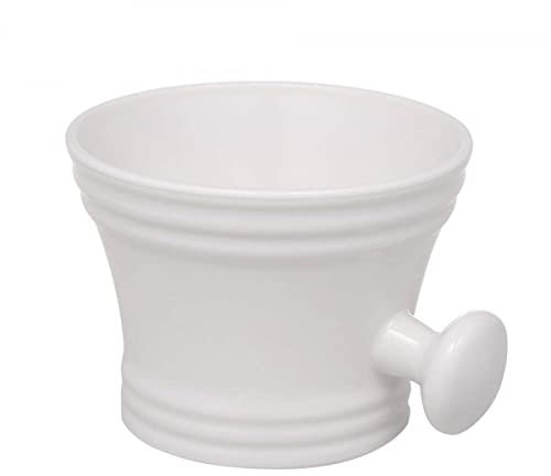 Sailor's Rasierseifenschale mit weißem Griff - einfache und glatte Tasse für Rasierseife