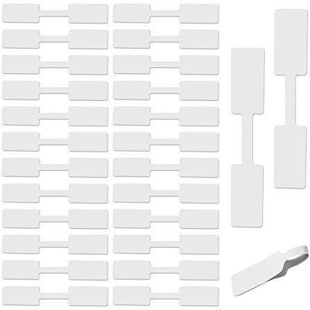 Preisschilder Anhänger Klein, 500 Stück Anhänger Etiketten Weiss Preisschilder Handmade Schmuck Preisetikett Quadrate Hängeetiketten Etikettenanzeige für Halskette Ohrring Aufkleber 26 x 12mm