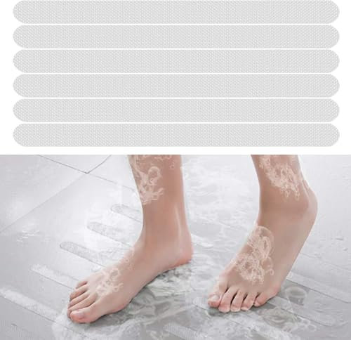 ACTIMED 36 PCS Bathtub Non Slip Stickers, Safety Shower Non Slip Adhesive Strips Treads for Bathroom Floor Tub Stairs Ladders Pools Boats, Bathtub Appliques (Clear)