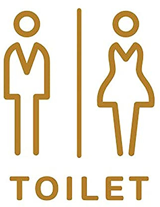 Targa for WC,Segnali for WC,Segnale for Porta del WC unisex for Bagno,Segnale for WC in Acrilico Autoadesiva for Hotel Centro Commerciale Ristorante Caffetteria/Uomo/20 * 14Cm ( Color : Toilet , Size
