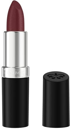 Rimmel London Lasting Finish, 380 Plum Pillow, Rossetto Satinato, Lunga Durata, Finish Satinato, Ricco Colore, Idratante, Formula Vegana, 4g